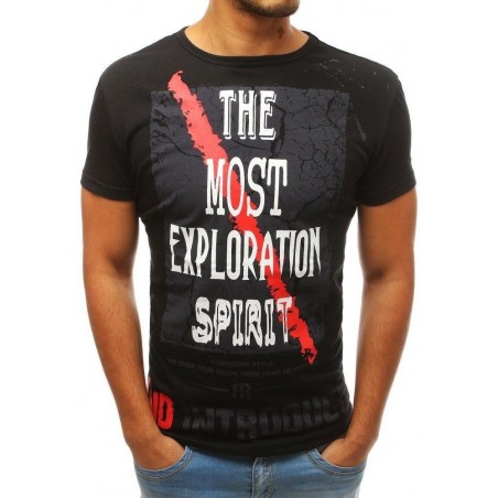 Čierne pánske tričko s krátkymi rukávmi RX3763