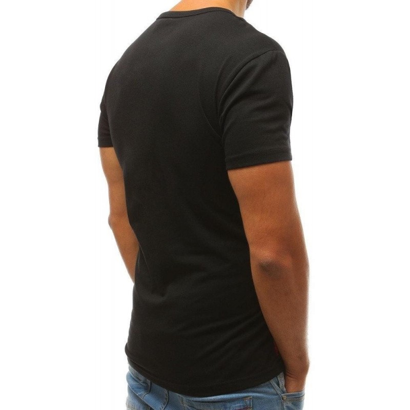 Čierne pánske tričko s krátkymi rukávmi RX3763