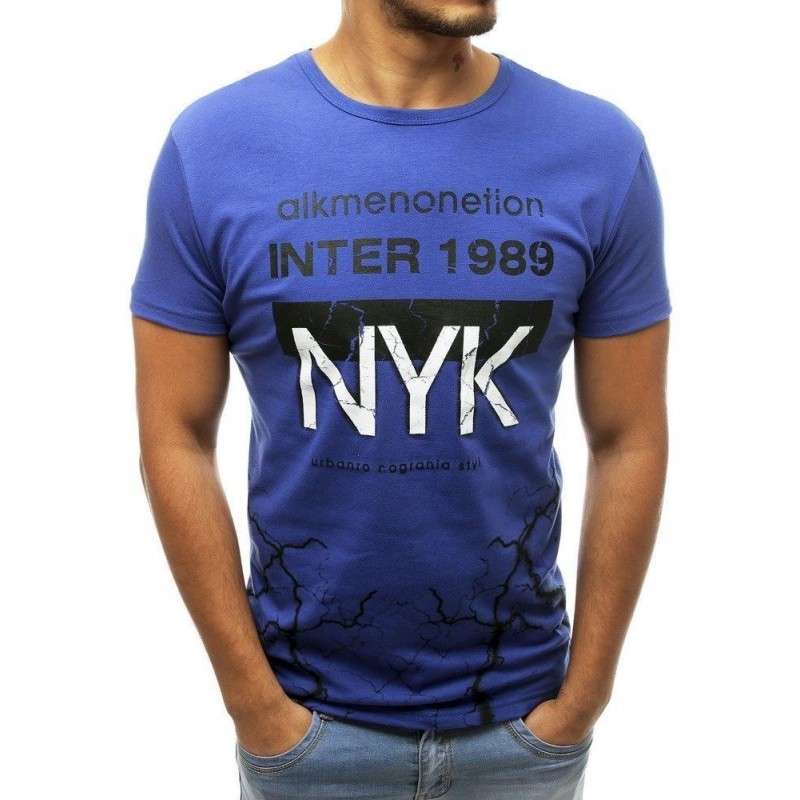 Pánske tričko s potlačou RX3765 - modré