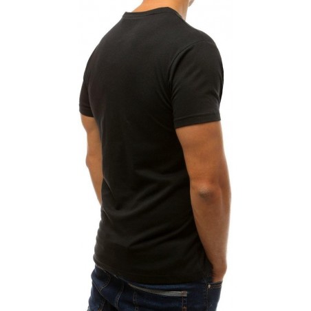 Čierne tričko s potlačou pre mužov RX3767