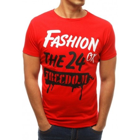 Červené tričko s potlačou pre mužov RX3768