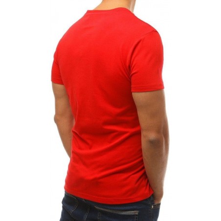 Červené tričko s potlačou pre mužov RX3768