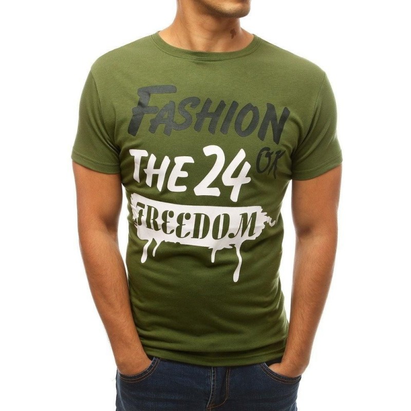 Zelené tričko s potlačou pre mužov RX3769