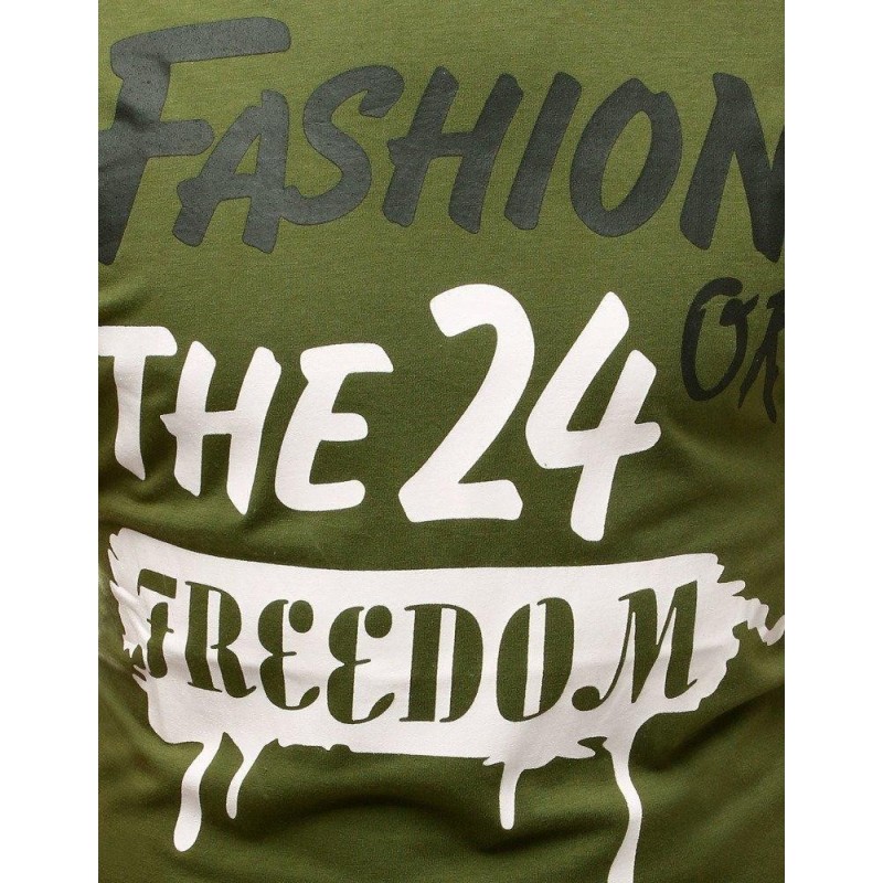 Zelené tričko s potlačou pre mužov RX3769