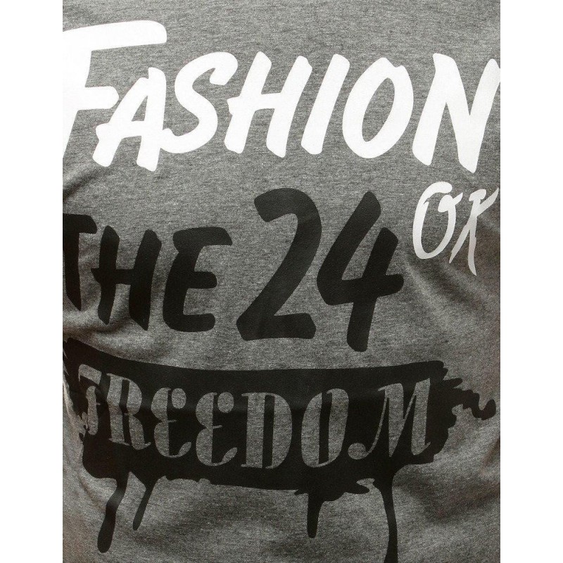 Sivé tričko s potlačou pre mužov RX3770