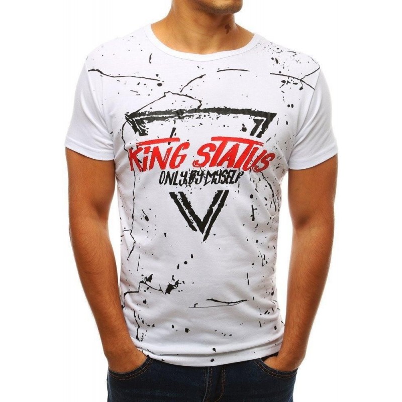 Tričko s potlačou pre mužov RX3772 - biele