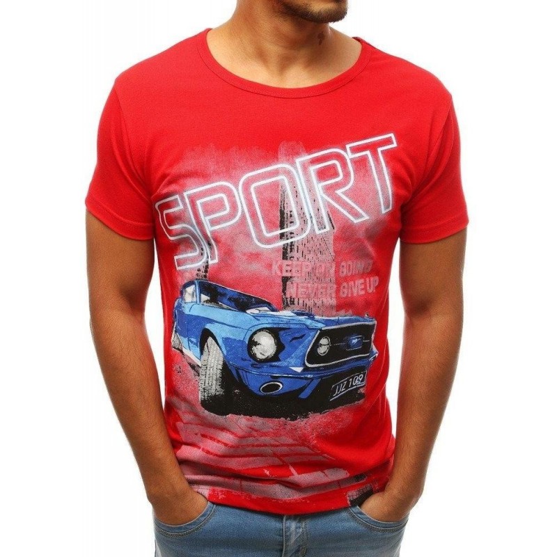 Pánske tričko s okrúhlym výstrihom RX3779 - červené