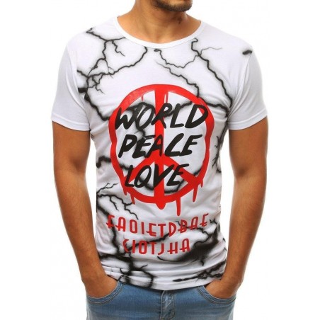 Biele pánske tričko s potlačou RX3781