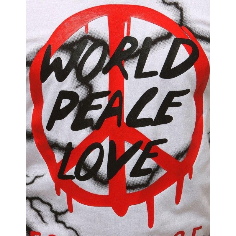 Biele pánske tričko s potlačou RX3781