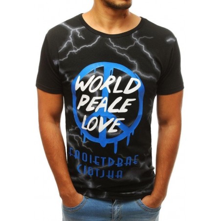 Čierne pánske tričko s potlačou RX3782