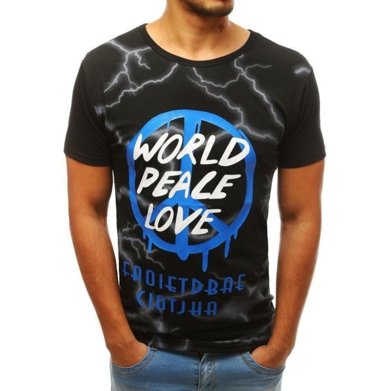 Čierne pánske tričko s potlačou RX3782