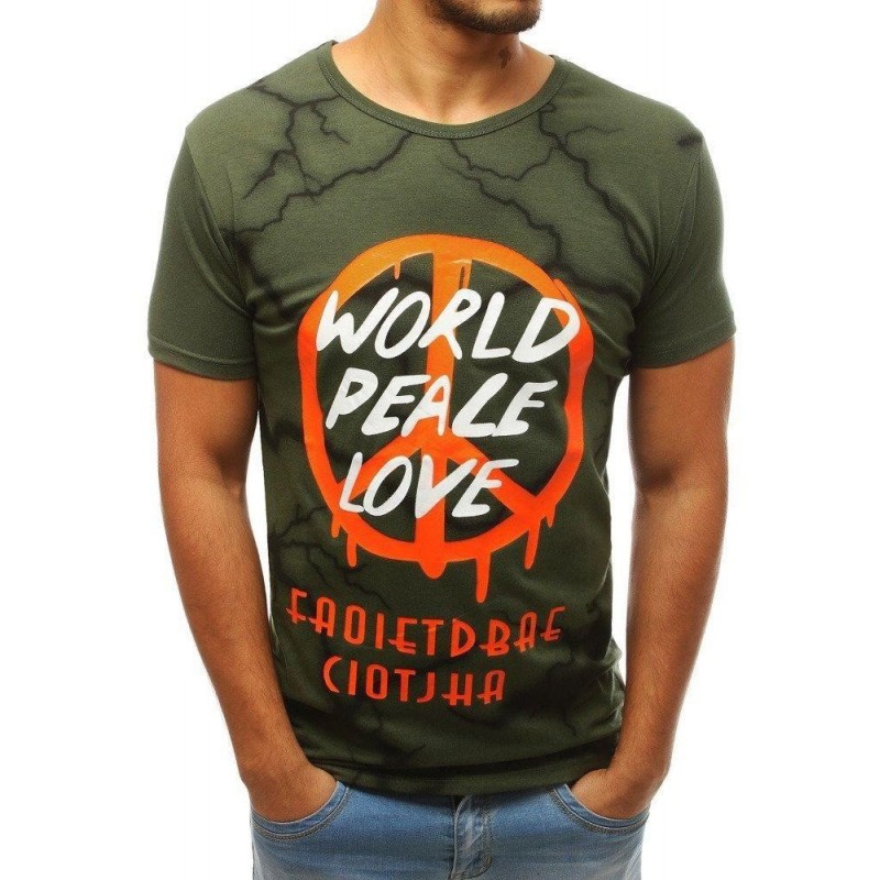 Zelené pánske tričko s potlačou RX3783