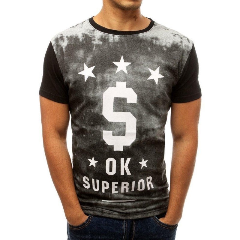 Pánske tričko s potlačou RX3789 - čierne