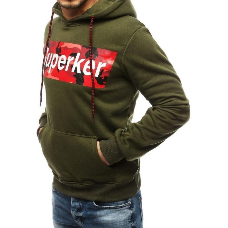 Zelená pánska mikina s kapucňou BX4284