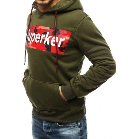 Zelená pánska mikina s kapucňou BX4284