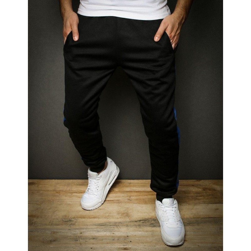 Pruhované pánske tepláky UX2289 - čierne