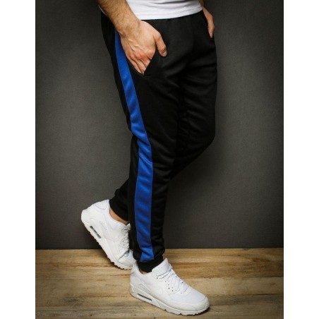 Pruhované pánske tepláky UX2289 - čierne