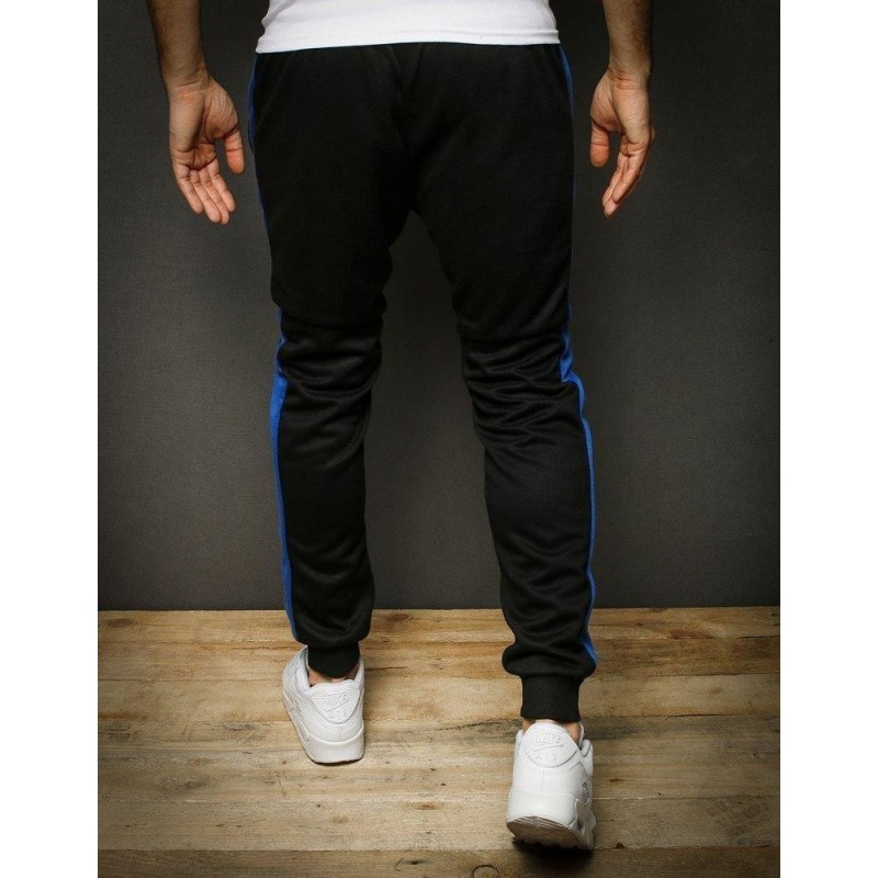 Pruhované pánske tepláky UX2289 - čierne