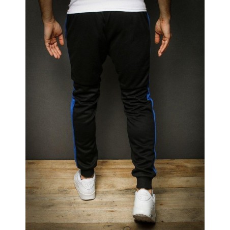 Pruhované pánske tepláky UX2289 - čierne