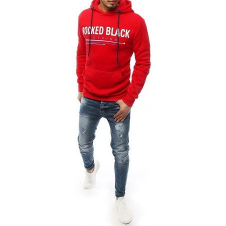 Pánska mikina s kapucňou BX4428 - červená