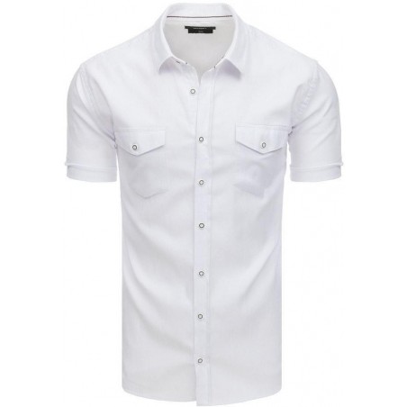 Pánska košeľa s krátkym rukávom (kx0916) - biela, veľ. XL