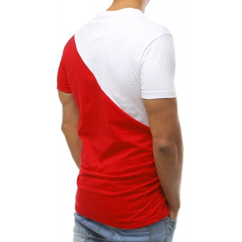 Pánske tričko s potlačou RX3738 - bielo-červené