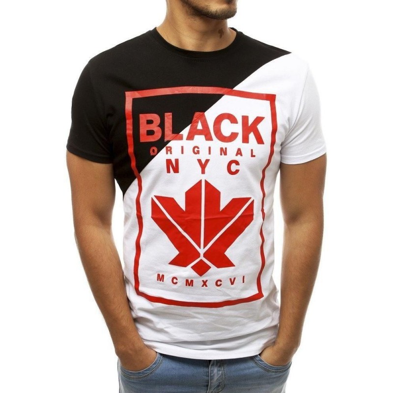 Pánske tričko s potlačou RX3740 - čierno-biele