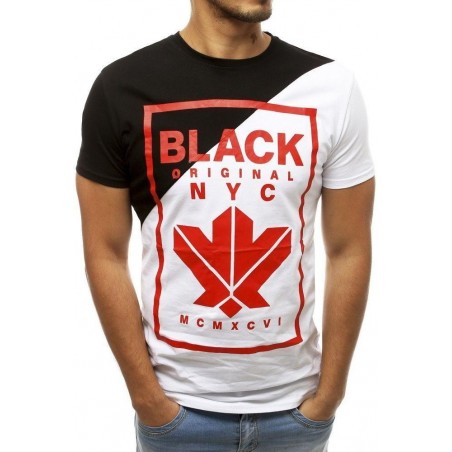 Pánske tričko s potlačou RX3740 - čierno-biele