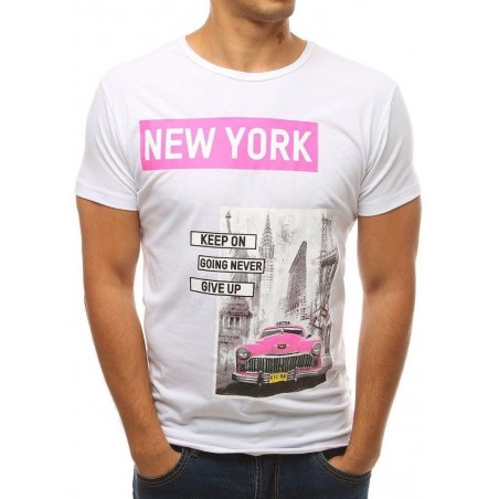 Biele pánske tričko s potlačou RX3790