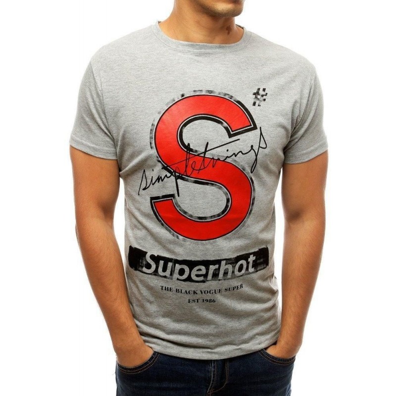 Pánske sivé tričko s krátkym rukávom RX3797