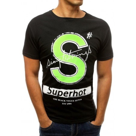 Pánske čierne tričko s krátkym rukávom RX3799