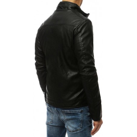 Čierna kožená bunda pre pánov TX3201