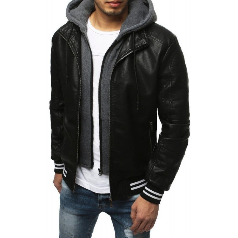 Kožená pánska bunda TX3202 - čierna