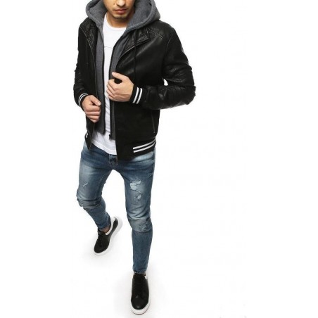 Kožená pánska bunda TX3202 - čierna