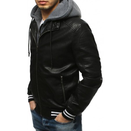 Kožená pánska bunda TX3202 - čierna