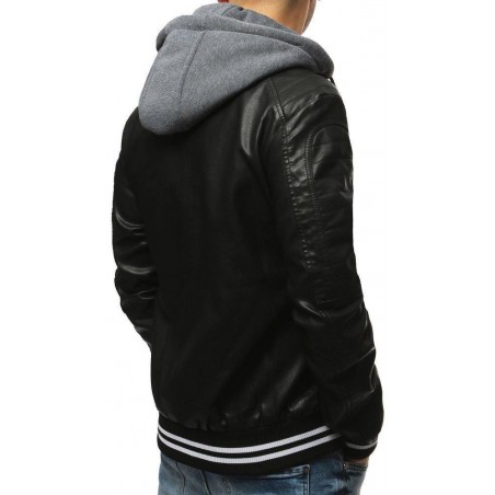 Kožená pánska bunda TX3202 - čierna