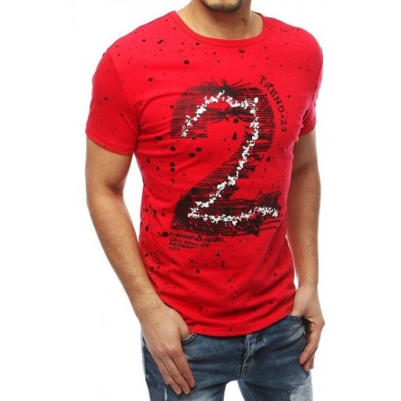 Červené pánske tričko s potlačou RX3908