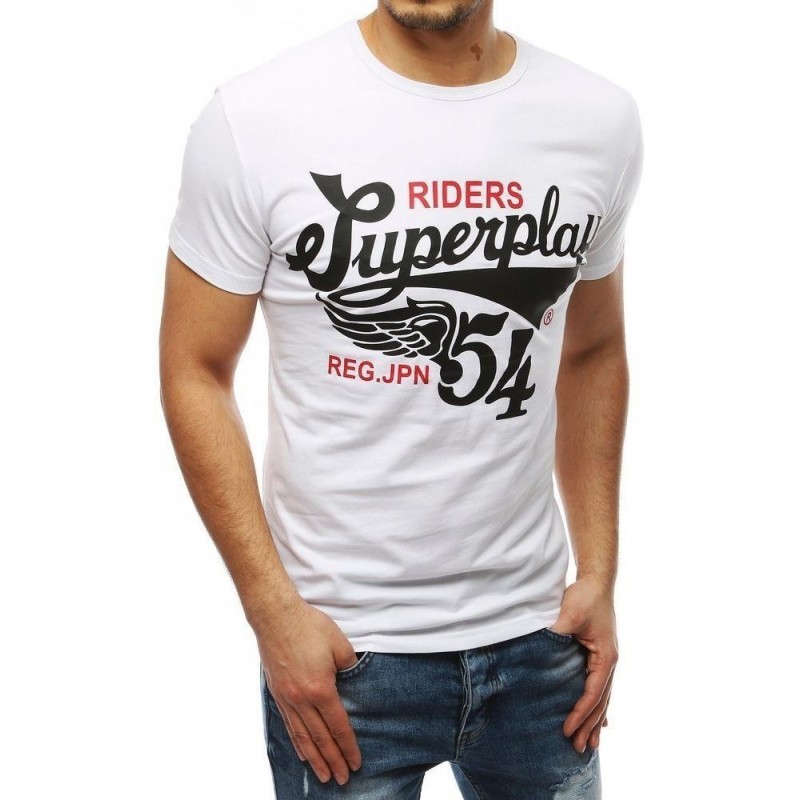 Biele tričko s potlačou pre pánov RX3913