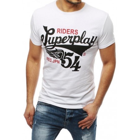 Biele tričko s potlačou pre pánov RX3913