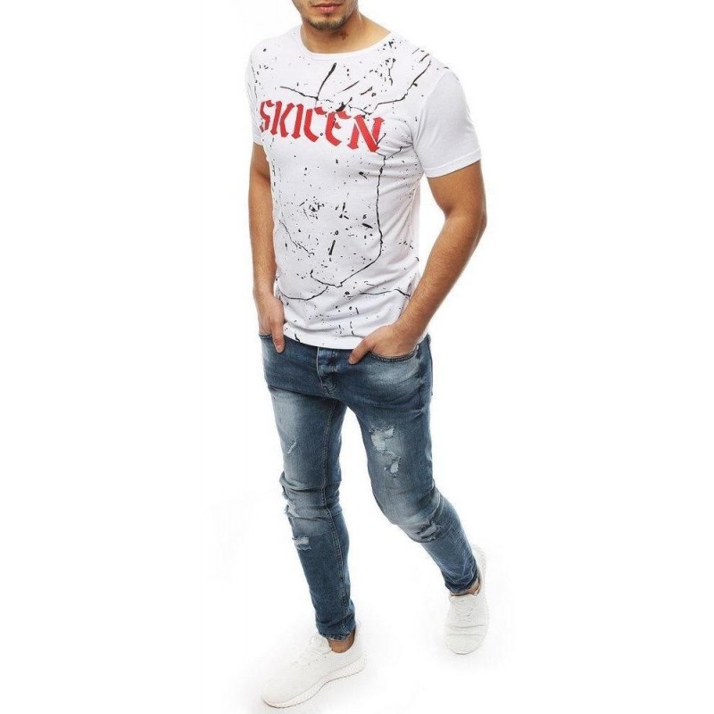 Pánske tričko s potlačou RX3920 - biele