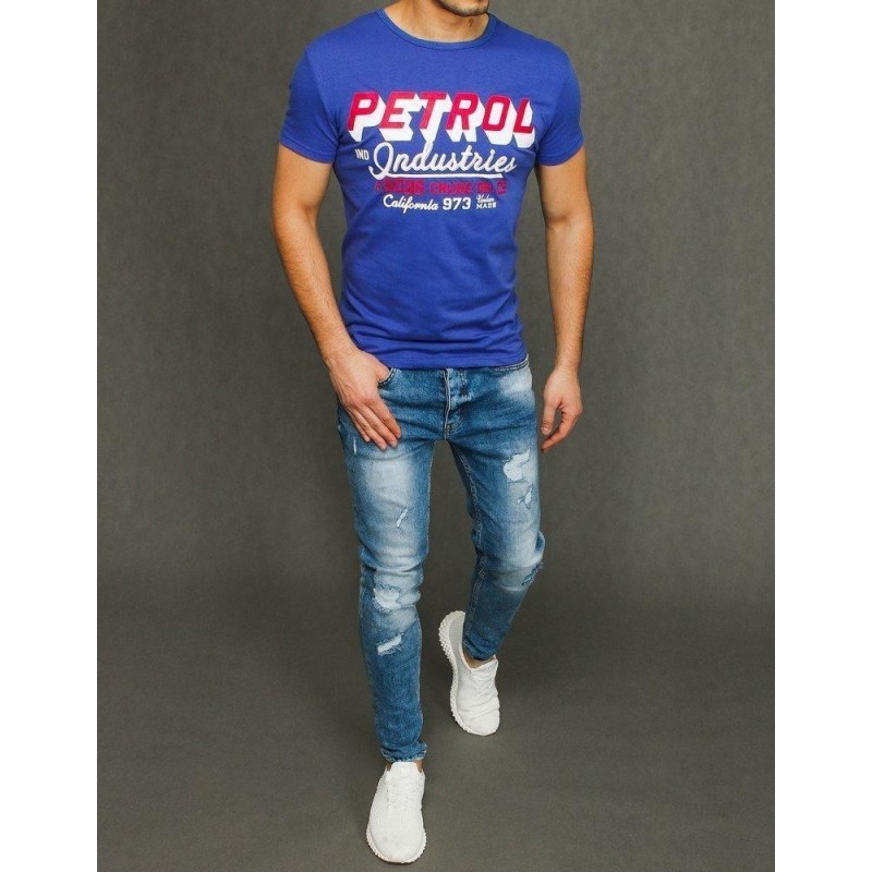 Tričko s potlačou pre mužov RX3925 - modré