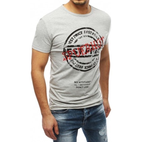 Pánske svetlosivé tričko s potlačou RX3927