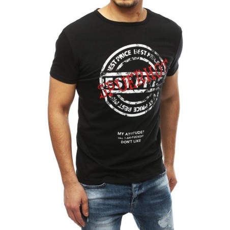 Pánske čierne tričko s potlačou RX3928
