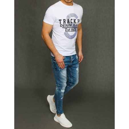 Biele pánske tričko s potlačou RX3941