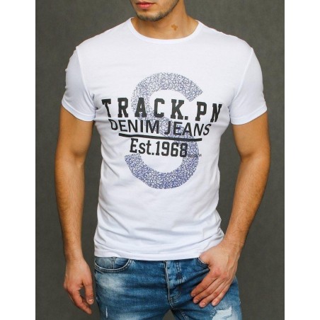 Biele pánske tričko s potlačou RX3941