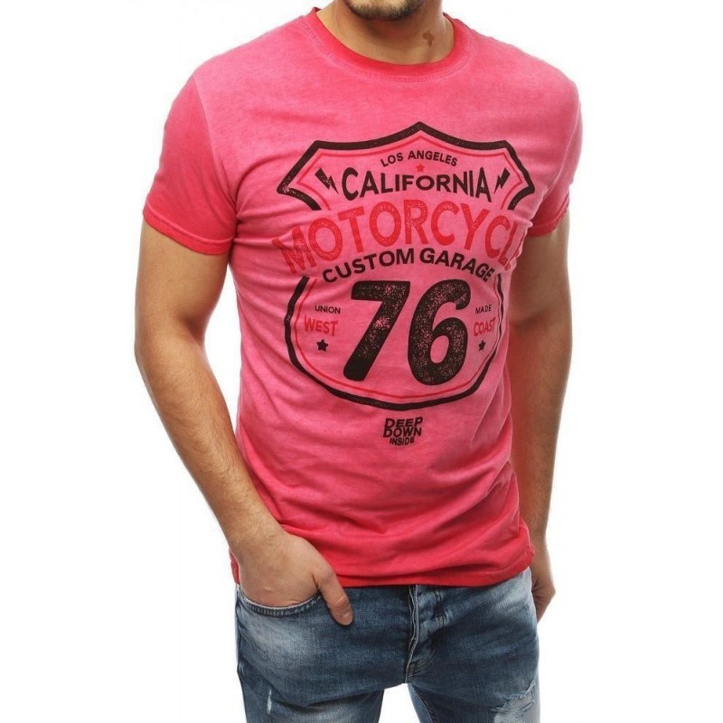 Bavlnené pánske tričko s krátkym rukávom RX3946 - červené