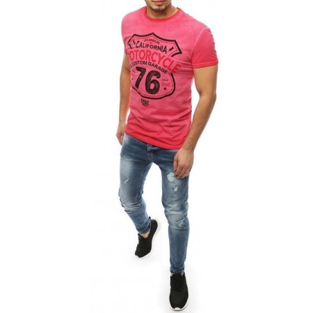 Bavlnené pánske tričko s krátkym rukávom RX3946 - červené
