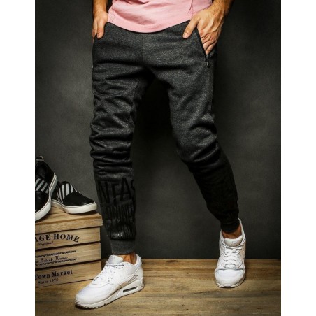 Pánske tepláky UX2327 - tmavosivé