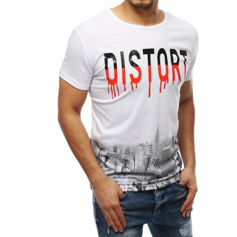 Biele pánske tričko s potlačou RX3883