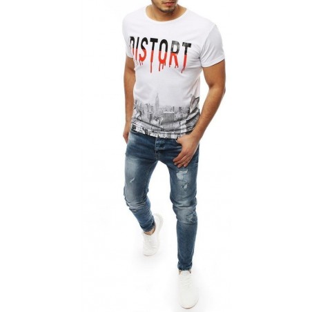 Biele pánske tričko s potlačou RX3883